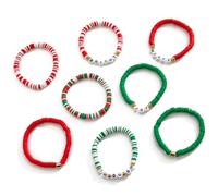 FDEETY Bracelets À Breloques De Noël En Perles Multicolores Pour Femmes Ensemble De 6 Bracelets Extensibles Accessoires De Mode Pour Fêtes Et Célébrations Bijoux Festifs Élégants