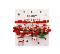 FDEETY Bracelets À Breloques De Noël En Perles Multicolores Pour Femmes Ensemble De 6 Bracelets Extensibles Accessoires De Mode Pour Fêtes Et Célébrations Bijoux Festifs Élégants