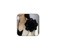 FDEETY Broche Femmes en Velours Élégante Très grandes Broches Forme Camélia Pour Robe Soirée Danse Mariage Accessoires Vêtements Valentin Cadeau(Noir)