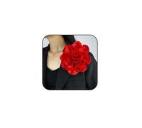 FDEETY Broche Femmes en Velours Élégante Très grandes Broches Forme Camélia Pour Robe Soirée Danse Mariage Accessoires Vêtements Valentin Cadeau(Rouge)