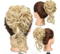 FDEETY Chignon Bouclé Messy Bun Postiche Cheveux Synthétiques Extension Capillaire Coiffure Updo Scrunchie