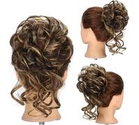 FDEETY Chignon Bouclé Messy Bun Postiche Cheveux Synthétiques Extension Capillaire Coiffure Updo Scrunchie