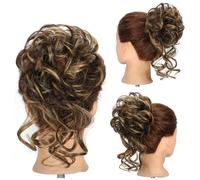 FDEETY Chignon Bouclé Messy Bun Postiche Cheveux Synthétiques Extension Capillaire Coiffure Updo Scrunchie