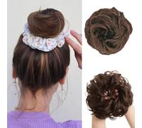 FDEETY Chignon Bouclé Synthétique 25g Postiche Cheveux Naturel Messy Bun Scrunchie Coiffure Updo Élastique Extension Capillaire
