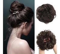 FDEETY Chignon Bouclé Synthétique 25g Postiche Cheveux Naturel Messy Bun Scrunchie Coiffure Updo Élastique Extension Capillaire