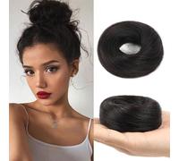 FDEETY Chignon Postiche Cheveux Naturel Elastique Perruques Droites Synthétique pour Queue de Cheval Courte Accessoires pour Cheveux Chouchou Simple pour Femme(Naturel)