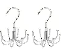 FDEETY Cintre Soutien Gorge Suspendu Ceinture Porte Cintres Metal Crochet pour écharpe Cintres Porte Cravates Rangement Gain De Place Porte Foulard Etendoir De Porte(Argent)