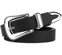 FDEETY Cinturon Mujer Vintage en PU Hebilla de Alta Calidad Ajustable y Versátil Looks Casuales Elegantes para Jeans Vestidos Atuendos Casuales（Noir A）