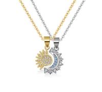 FDEETY Collier Couple Soleil et Lune Cadeau pour couple Collier Fantaisie pour les Couples et les Meilleurs Amis
