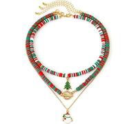 FDEETY Collier Femme Mode Noël Bijoux Alliages Chaîne Colorée Élégante pour Cadeau Anniversaire Femme