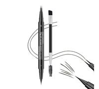 FDEETY Crayon à Sourcils Tattoo Brow Crayon Micro Imperméable à l'eau & Longue Durée Professional Makeup Brow Pencil Crayon Ultra-Fin Double-Embout avec Goupillon Brun noir #4