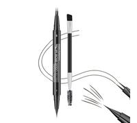FDEETY Crayon à Sourcils Tattoo Brow Crayon Micro Imperméable à l'eau & Longue Durée Professional Makeup Brow Pencil Crayon Ultra-Fin Double-Embout avec Goupillon Marron #2