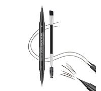 FDEETY Crayon à Sourcils Tattoo Brow Crayon Micro Imperméable à l'eau & Longue Durée Professional Makeup Brow Pencil Crayon Ultra-Fin Double-Embout avec Goupillon Marron foncé #3