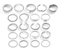 FDEETY Ensemble Bagues Femme Variées Motifs Coeur Infini Papillon Perle Tressé Ajustables Empilables Midi Knuckle Minimaliste Bijoux Doré