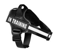 FDEETY Harnais pour Chien Anti Traction Réglable Ceinture de Poitrine avec Attache Devant Boucle Facile à Mettre Réfléchissant Randonnées Chasse Arnet Harnais pour Petit Moyen Grandes (M)