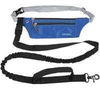 Fdeety Laisse Mains Libres pour Chien avec Ceinture De Course Réglable Et Poche De Rangement Laisse Élastique pour Jogging Marche Randonnée Accessoires pour Animaux De Compagnie 1 Pièce