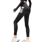 FDEETY Leggings Femme Sport avec Poche Pantalon Fitness Taille Haute Push up Legging de Sport Compression Anti Cellulite Collant Sportswear Running Yoga Gym