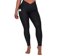 FDEETY Leggings Femme Taille Haute Vshape Pantalon de Sport avec Poche Push up Collant sans Pied Compression Amaigrissant Anti Cellulite Sportswear Vêtement Fitness Yoga Running