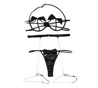 FDEETY Lingerie Sexy Femme Coquine Hot Ensemble à Bretelles Tenue Érotique Combinaison Dentelle Nuisette sous Vêtements Robe Festive Bodystocking Collant