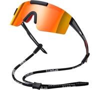 FDEETY Lunette de Cyclisme Polarisées Homme Femme Protection UV400 Lunette de Soleil pour Vélo Pêche Course Conduite Golf Ski Randonnée (Orange)