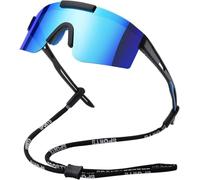 FDEETY Lunette de Cyclisme Polarisées Homme Femme Protection UV400 Lunette de Soleil pour Vélo Pêche Course Conduite Golf Ski Randonnée (Bleu)