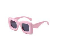 FDEETY Lunettes de Soleil Y2K Vintage Tendance Rectangulaire Sunglasses UV400 Protection Party Lunettes pour Femmes Homme (Rose)
