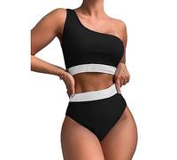 FDEETY Maillot de Bain Femme 2 Pieces Cupshe Bikini Set Asymétrique Push up Sculptant Gainant Élégant Beachwear Swimsuit Plage Maillots Bain Two Pièce