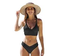 FDEETY Maillot de Bain Femme 2 Pieces Cupshe Bikini Set Push up Triangle Wrap Croisé Élégant Sculptant Gainant Beachwear Swimsuit Plage Balnéaire Vacances