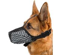 FDEETY Muselière Respirante Motif Chevron Ajustable Protection Canine Sécurité Promenade Entraînement Chien Toutes Races