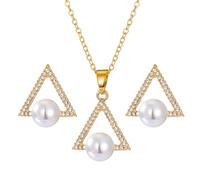 FDEETY Parure Bijoux Femme Fleur Cristal Perle Collier Boucles D'oreilles Ensemble Élégant Accessoires Mariage Soirée