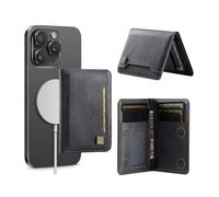 FDEETY Porte Carte Magnétique pour iPhone 16/15/14/13/12 Série Compatible Portefeuille MagSafe avec Protection RFID et Support Réglable Porte-Cartes pour 5 Cartes (Noir)