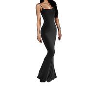FDEETY Robe à Bretelles Femme Spaghetti Moulante Longue Sirène Chic Et Elegant Soirée Cocktail Club Boheme Vetement Élégant Summer Dress Robes de Soiree