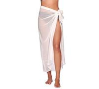 FDEETY Robe Plage Femme Pareo Sarong Jupe de Bain Élégant Cache Maillot Beachwear Été Tunique Vacances Bohème Longue Transparent Nouage Latéral Bord de Mer