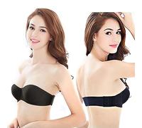 FDEETY Soutien Gorge sans Bretelles Invisible Bandeau Femme Adhésif Push up Bustier sans Armature Comfort Lingerie Seamless Bra