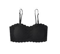 FDEETY Soutiensgorge Femme sans Armature Brassière Dentelle Bord Festonné Bustier Confortable Maintien Quotidien Sousvêtement Bretelles Réglables Balconnet