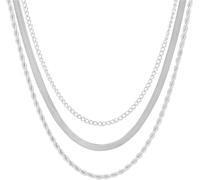 FDEETY Superposés Chaîne Maille Serpent Torsadée Gourmette Bijoux Femme Multicouche Élégant Intemporel