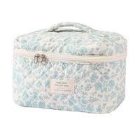 FDEETY Trousse Toilette Cubique Matelassée Florale Spacieuse Portable Rangement Cosmétique Voyage Dimensions 25x16x16cm