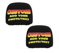fdemon Lot de 2 Personnaliser Auto Housse d'Appui-Tête - Housses d'appui-tête de Voiture - avec Texte, Images, Logos, Photos - pour la Plupart des berlines, Camion, SUV et camionnettes