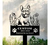 fdemon Plaque commémorative Animaux personnalisée, Piquet métal Jardin