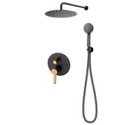 FDesign Zaffiro ensemble de douche encastré oui noir-doré FD1-ZFR-7PSET1-25