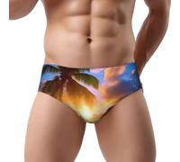 Fdfekgvplp Beautiful Sunrise Ocean Slip triangle taille basse pour homme - Sous-vêtement doux, respirant et absorbant la transpiration S-3xl, Noir/blanc, S