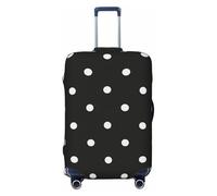 Fdfekgvplp Housse de protection élastique lavable pour valise, motif à pois noirs et blancs, noir, Medium
