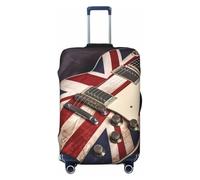 Fdfekgvplp Housse de protection élastique pour valise de voyage avec drapeau britannique pour guitare de 45,7 à 81,3 cm, Noir/blanc, X-Large