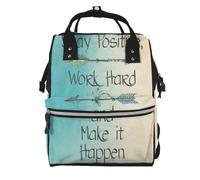 Fdfekgvplp Sac à dos à langer avec inscription « Mummy » - Inscription « To Motivate » - Sac à dos pour maman - Sac à dos pour allaitement - Sac à bandoulière décontracté - Sac de voyage pour maman