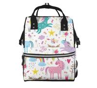 Fdfekgvplp Sac à dos à langer pour maman, sac à dos à langer imprimé licorne, sac à dos pour maman, sacs d'allaitement pour bébé, sac à bandoulière décontracté, sac de voyage pour maman, cadeaux pour
