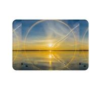 Fdfekgvplp Tapis de bienvenue, paillasson d'entrée avec imprimé Sunrise Horizon pour intérieur et extérieur, tapis de sol discret pour terrasse, 61 x 40,6 cm