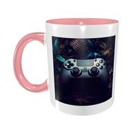 FDFEKGVPLP Tasse à café avec motif manette de jeu pour homme et femme 325 ml en céramique double couleur avec poignée pour tasse à café, tasse à thé, travail à domicile