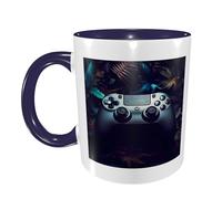 FDFEKGVPLP Tasse à café avec motif manette de jeu pour homme et femme 325 ml en céramique double couleur avec poignée pour tasse à café, tasse à thé, travail à domicile