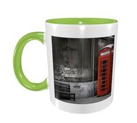 FDFEKGVPLP Tasse à café imprimée cabine téléphonique britannique pour homme et femme 325 ml Tasse en céramique double couleur avec poignée pour café, tasse à thé, travail à domicile