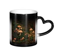 Fdfekgvplp Tasses à café en céramique à changement de couleur champignon sauvage - 325 ml - Tasse magique sensible à la chaleur - Cadeau pour homme et femme - 3 couleurs disponibles
